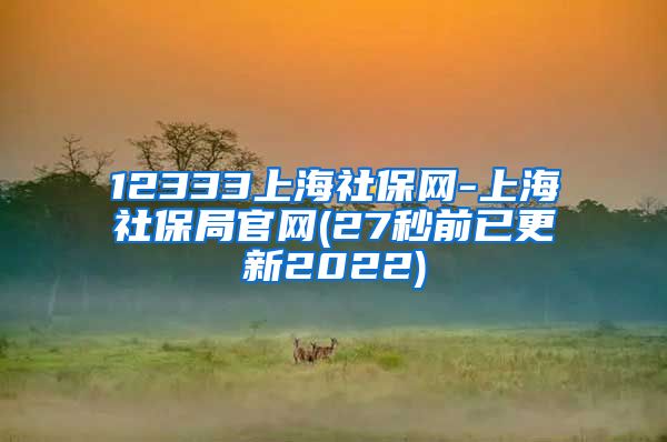 12333上海社保网-上海社保局官网(27秒前已更新2022)