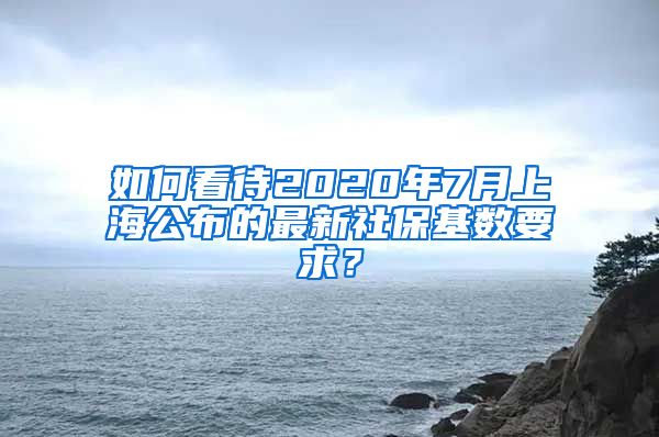 如何看待2020年7月上海公布的最新社保基数要求？