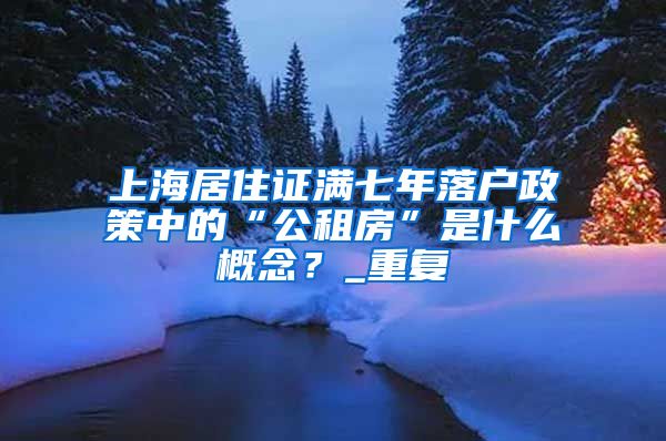 上海居住证满七年落户政策中的“公租房”是什么概念？_重复