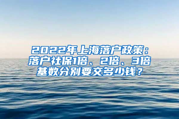 2022年上海落户政策：落户社保1倍、2倍、3倍基数分别要交多少钱？