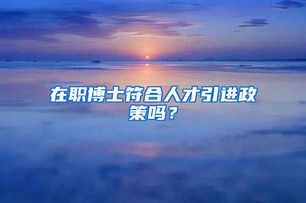 在职博士符合人才引进政策吗？