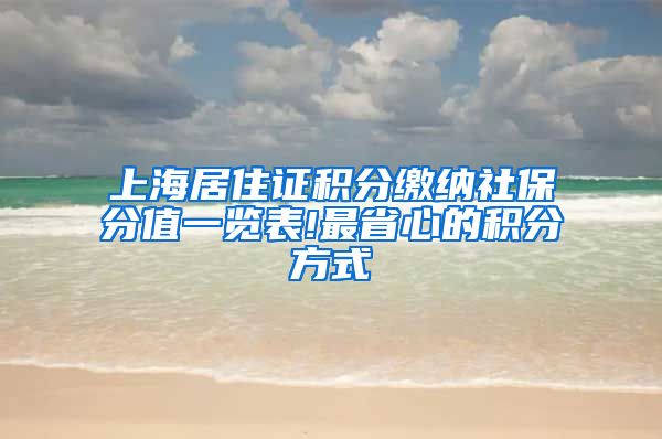 上海居住证积分缴纳社保分值一览表!最省心的积分方式