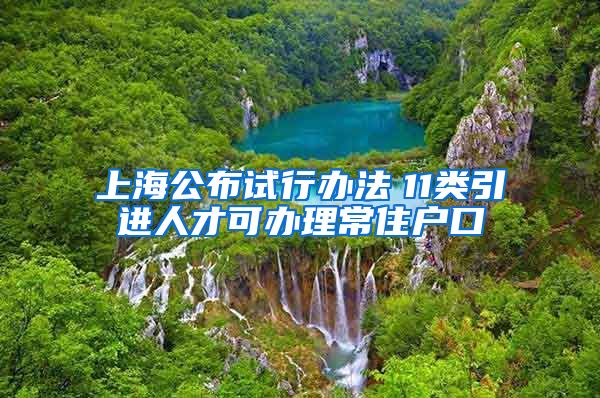 上海公布试行办法　11类引进人才可办理常住户口