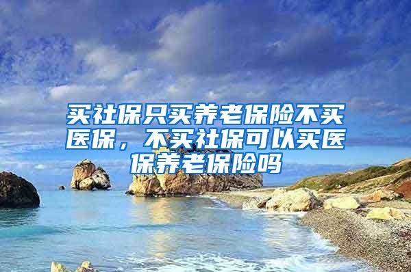 买社保只买养老保险不买医保，不买社保可以买医保养老保险吗