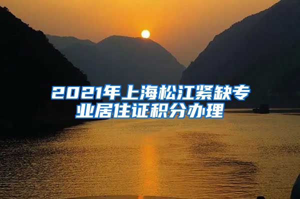 2021年上海松江紧缺专业居住证积分办理