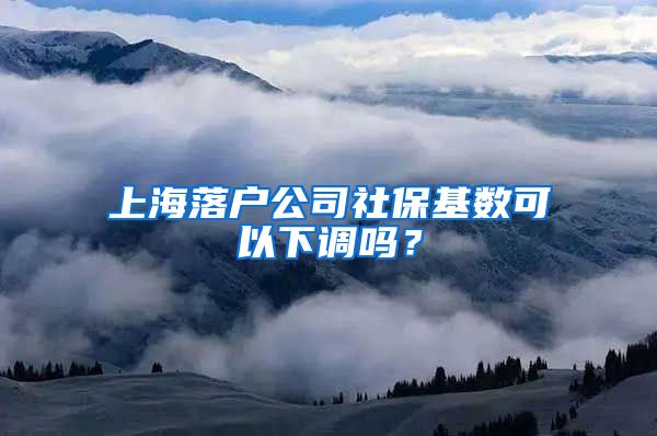 上海落户公司社保基数可以下调吗？