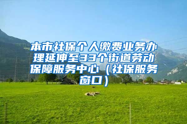 本市社保个人缴费业务办理延伸至33个街道劳动保障服务中心（社保服务窗口）