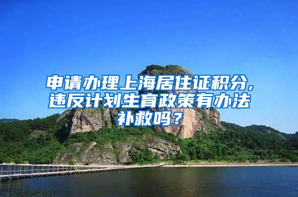 申请办理上海居住证积分,违反计划生育政策有办法补救吗？