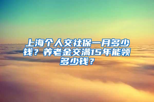 上海个人交社保一月多少钱？养老金交满15年能领多少钱？