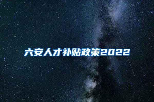 六安人才补贴政策2022