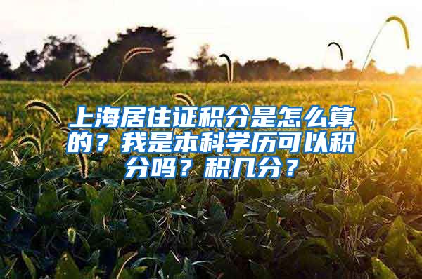 上海居住证积分是怎么算的？我是本科学历可以积分吗？积几分？