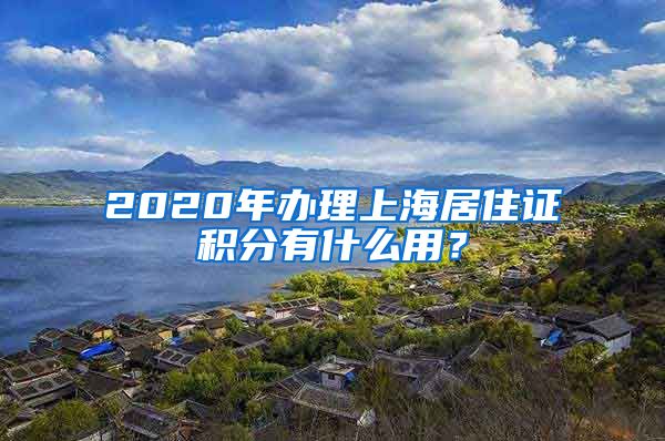 2020年办理上海居住证积分有什么用？