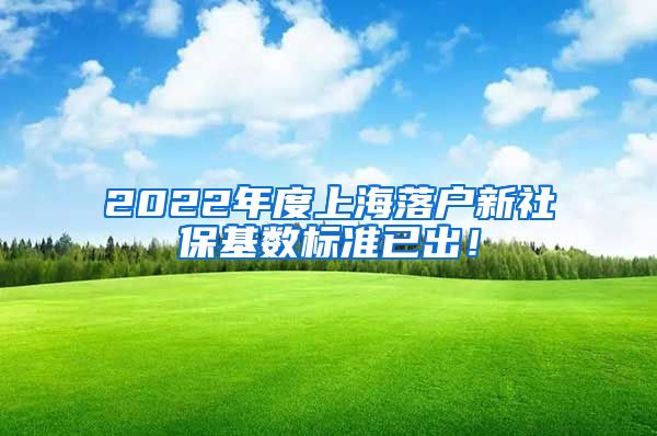 2022年度上海落户新社保基数标准已出！