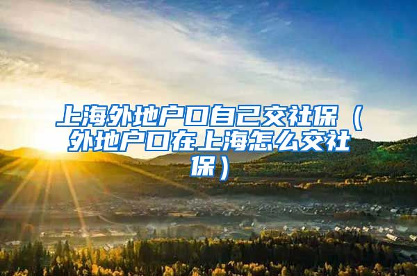 上海外地户口自己交社保（外地户口在上海怎么交社保）