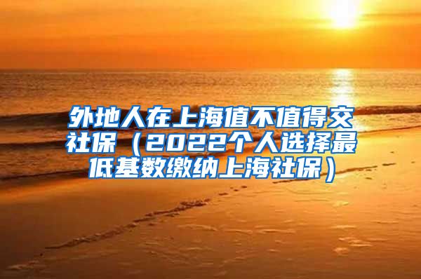 外地人在上海值不值得交社保（2022个人选择最低基数缴纳上海社保）