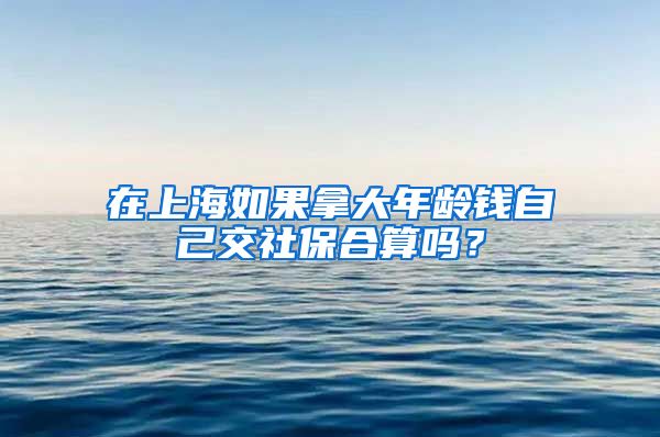 在上海如果拿大年龄钱自己交社保合算吗？