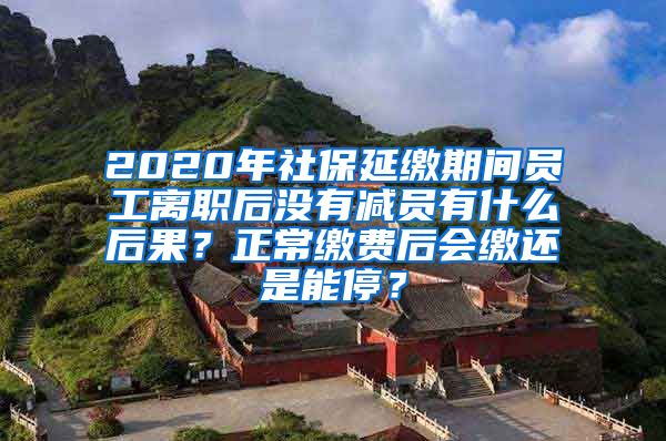 2020年社保延缴期间员工离职后没有减员有什么后果？正常缴费后会缴还是能停？