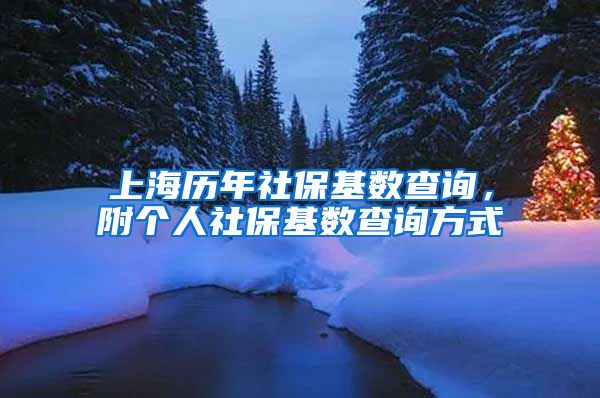 上海历年社保基数查询，附个人社保基数查询方式