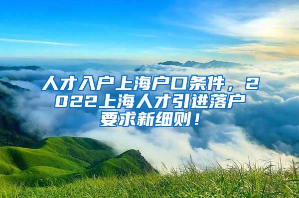 人才入户上海户口条件，2022上海人才引进落户要求新细则！