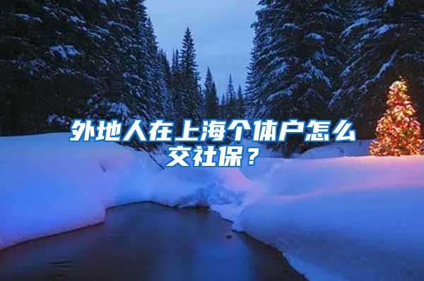 外地人在上海个体户怎么交社保？