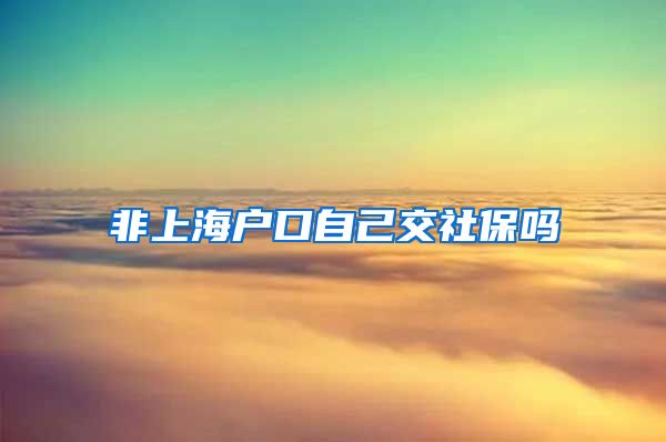 非上海户口自己交社保吗