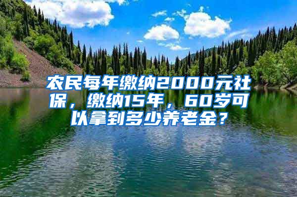 农民每年缴纳2000元社保，缴纳15年，60岁可以拿到多少养老金？