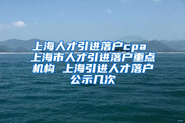 上海人才引进落户cpa 上海市人才引进落户重点机构 上海引进人才落户公示几次