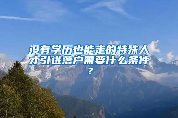 没有学历也能走的特殊人才引进落户需要什么条件？