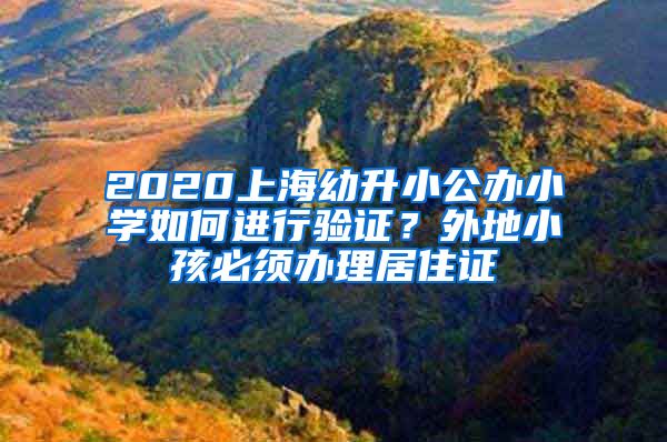 2020上海幼升小公办小学如何进行验证？外地小孩必须办理居住证