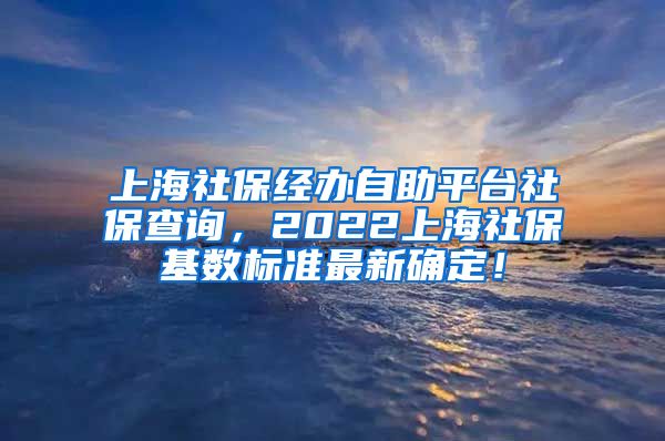 上海社保经办自助平台社保查询，2022上海社保基数标准最新确定！