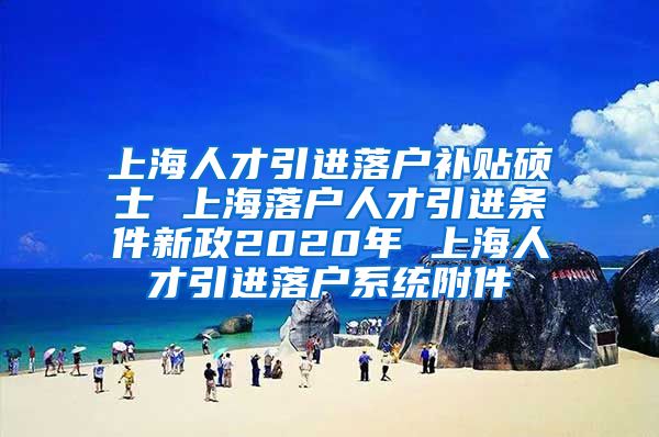 上海人才引进落户补贴硕士 上海落户人才引进条件新政2020年 上海人才引进落户系统附件