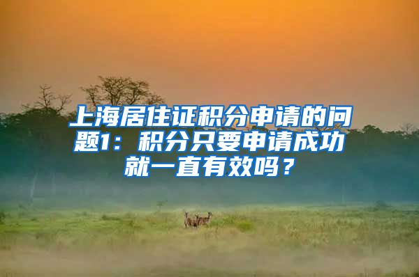 上海居住证积分申请的问题1：积分只要申请成功就一直有效吗？