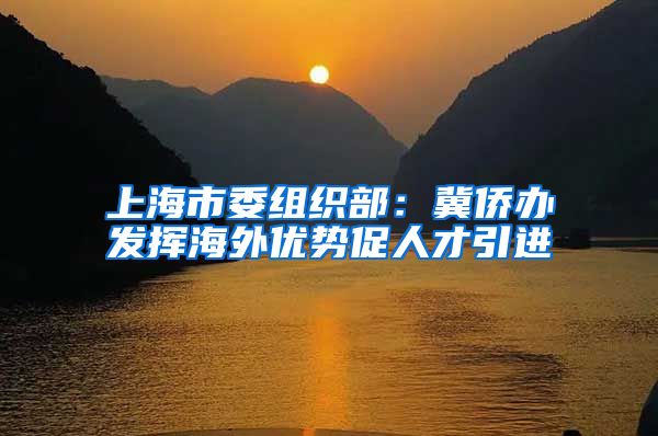 上海市委组织部：冀侨办发挥海外优势促人才引进