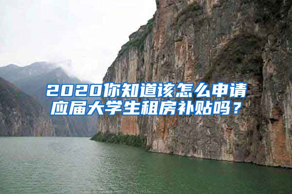 2020你知道该怎么申请应届大学生租房补贴吗？