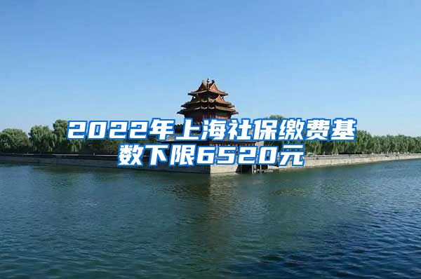 2022年上海社保缴费基数下限6520元