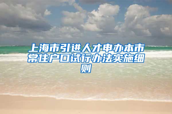 上海市引进人才申办本市常住户口试行办法实施细则