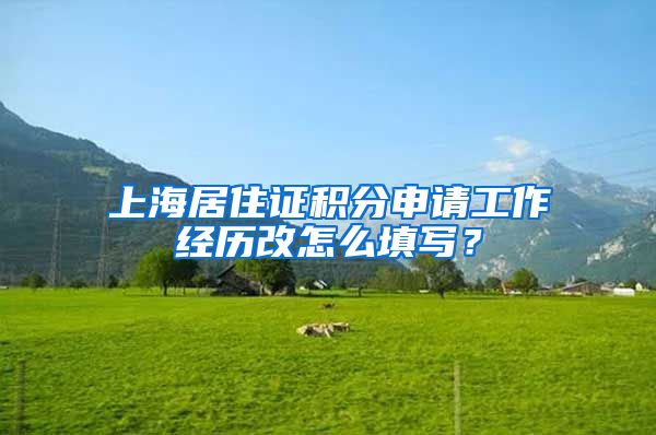 上海居住证积分申请工作经历改怎么填写？