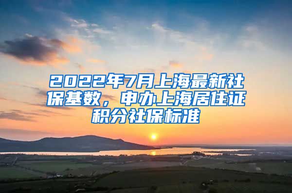 2022年7月上海最新社保基数，申办上海居住证积分社保标准