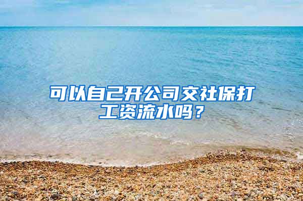 可以自己开公司交社保打工资流水吗？