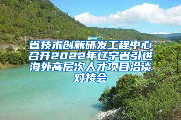 省技术创新研发工程中心召开2022年辽宁省引进海外高层次人才项目洽谈对接会