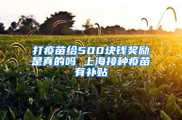 打疫苗给500块钱奖励是真的吗 上海接种疫苗有补贴