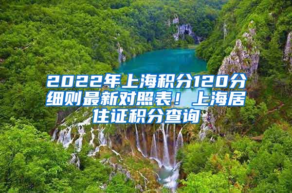 2022年上海积分120分细则最新对照表！上海居住证积分查询