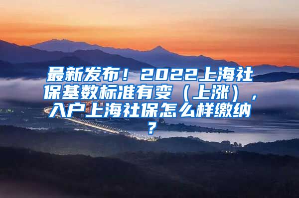 最新发布！2022上海社保基数标准有变（上涨），入户上海社保怎么样缴纳？