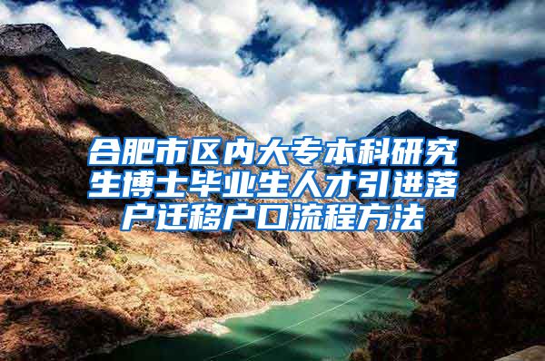 合肥市区内大专本科研究生博士毕业生人才引进落户迁移户口流程方法