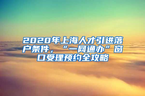 2020年上海人才引进落户条件，“一网通办”窗口受理预约全攻略