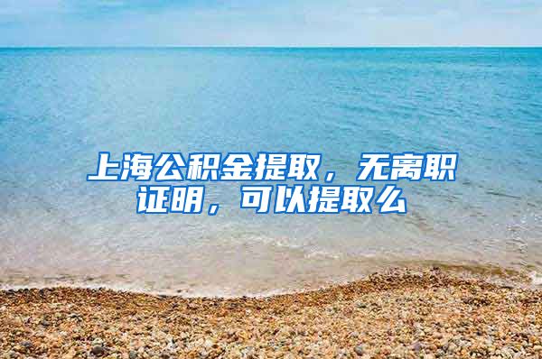 上海公积金提取，无离职证明，可以提取么