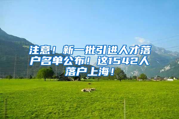 注意！新一批引进人才落户名单公布！这1542人落户上海！