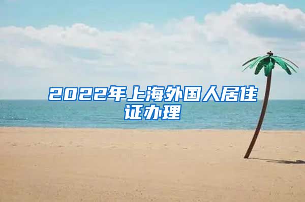 2022年上海外国人居住证办理