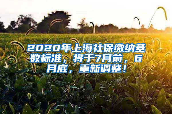 2020年上海社保缴纳基数标准，将于7月前，6月底，重新调整！