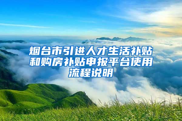 烟台市引进人才生活补贴和购房补贴申报平台使用流程说明